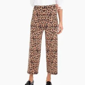 Demylee x J. Crew leopard wool pants sz large